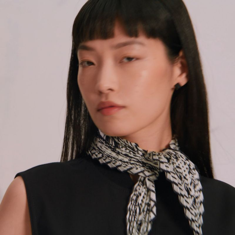 Brides de Gala pleated bandana 55 - White | Hermès UAE